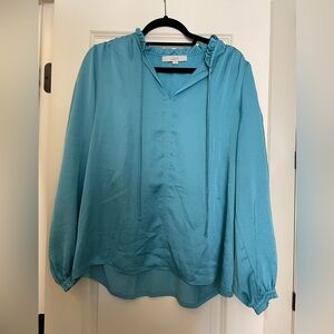 Loft Ruffle Neck Blouse | Size Large
